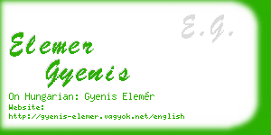 elemer gyenis business card
