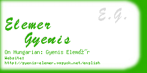 elemer gyenis business card